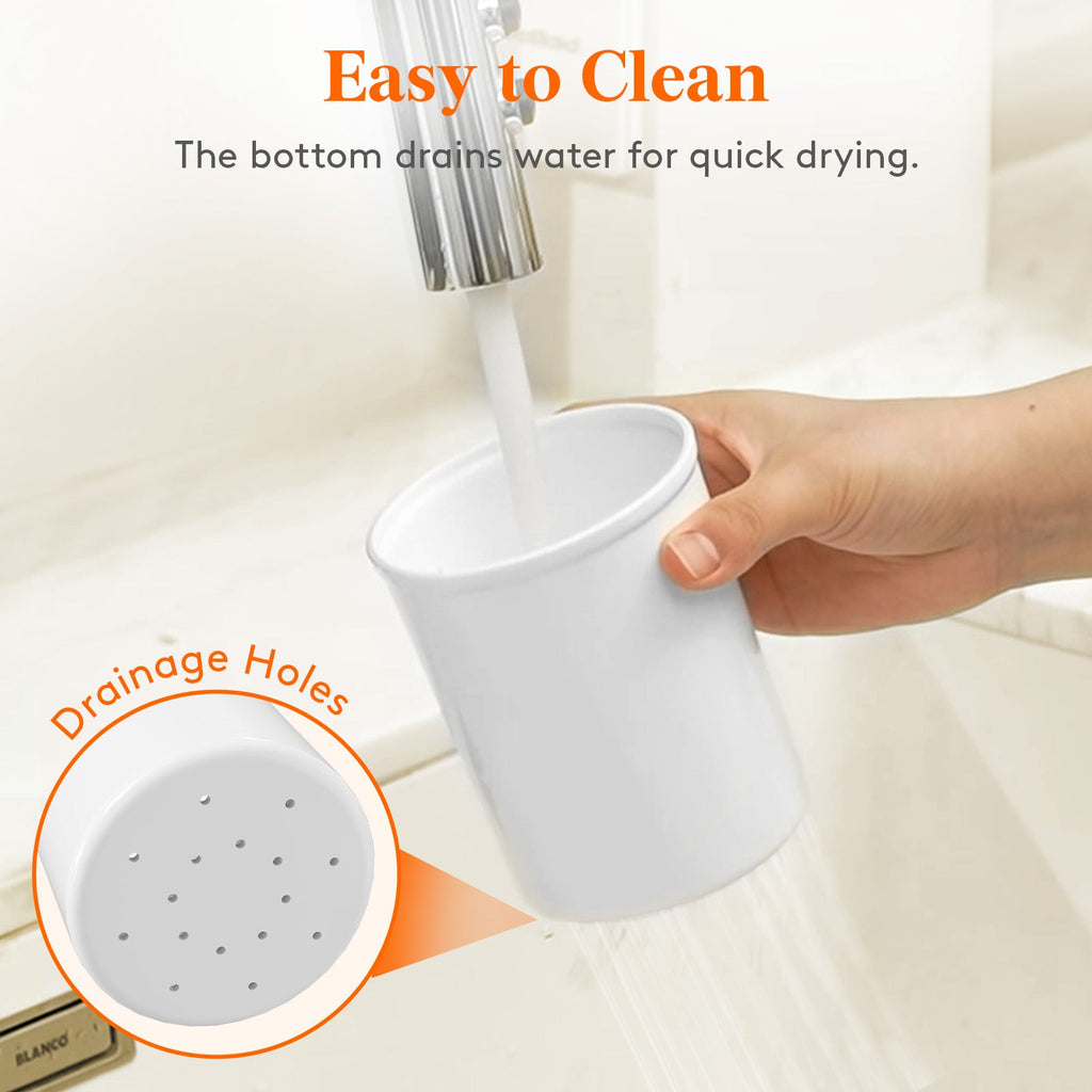 Lifewit 2-pack Plastic Silverware Holder for Kitchen Countertop, Cutlery Flatware Caddy with Metal Brackets, Utensil Spoon Fork knives Organizer for Party Picnic, Gold