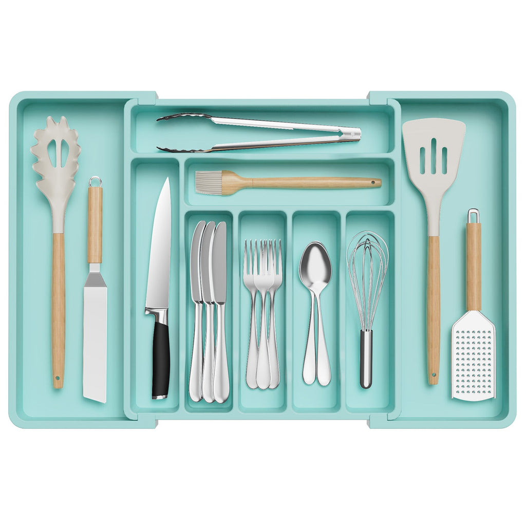 Lifewit kitchen plastic drawer organizer, knife storage dividers