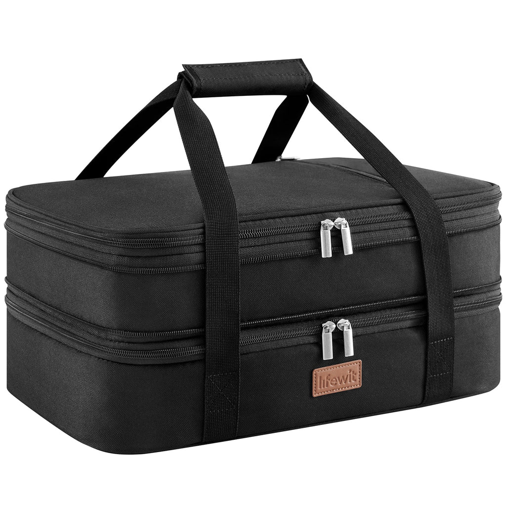 Lifewit insulated double casserole carrier thermal lunch tote
