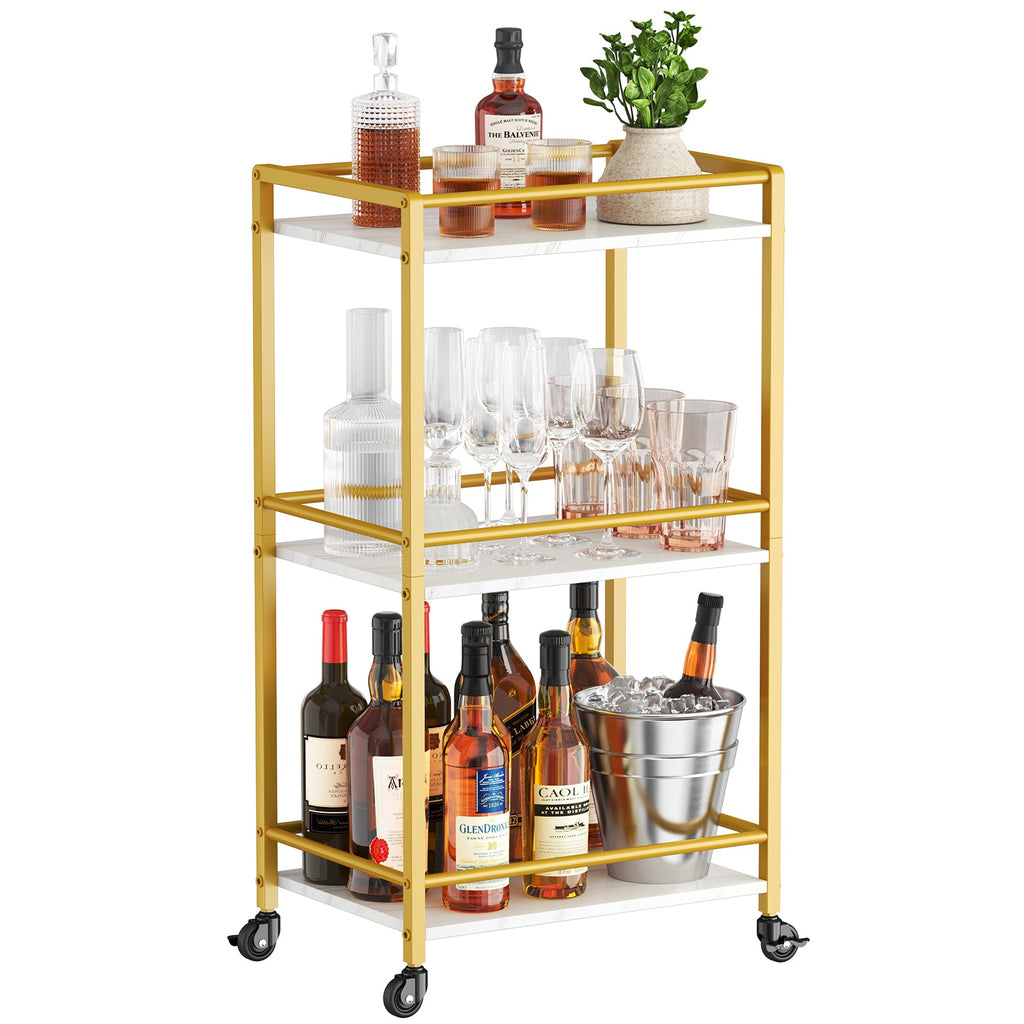 Lifewit 3 tier Small Modern Bar Cart With Wine Rack