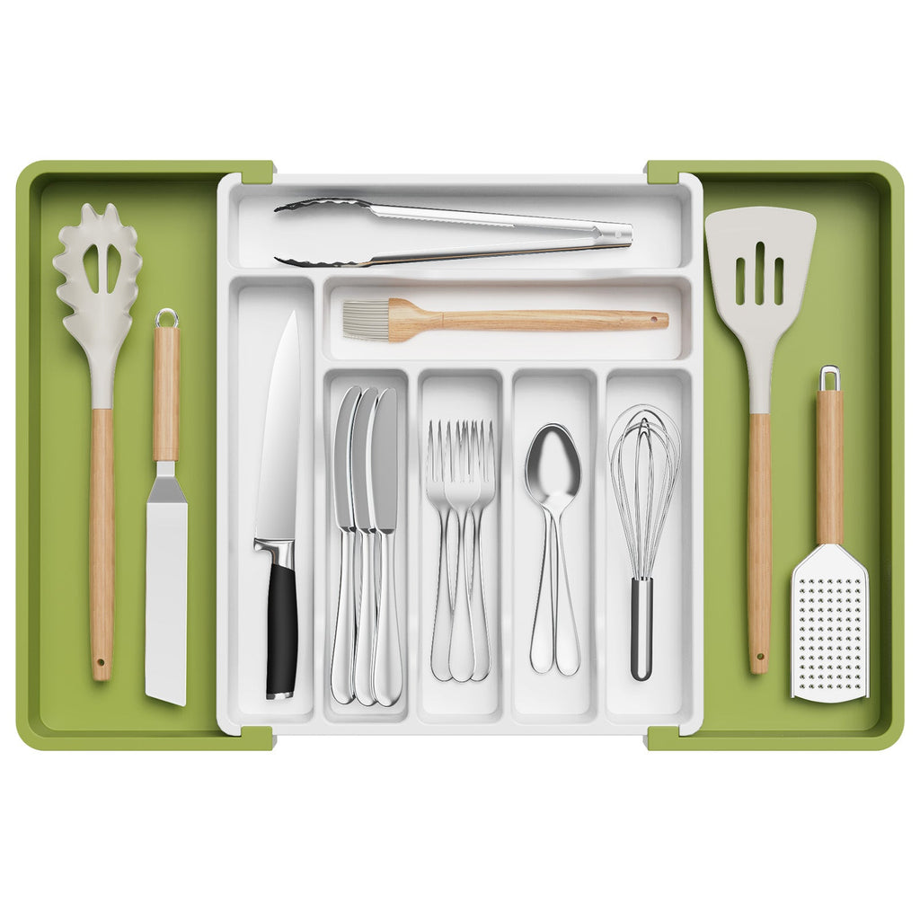 Lifewit kitchen plastic drawer organizer, knife storage dividers