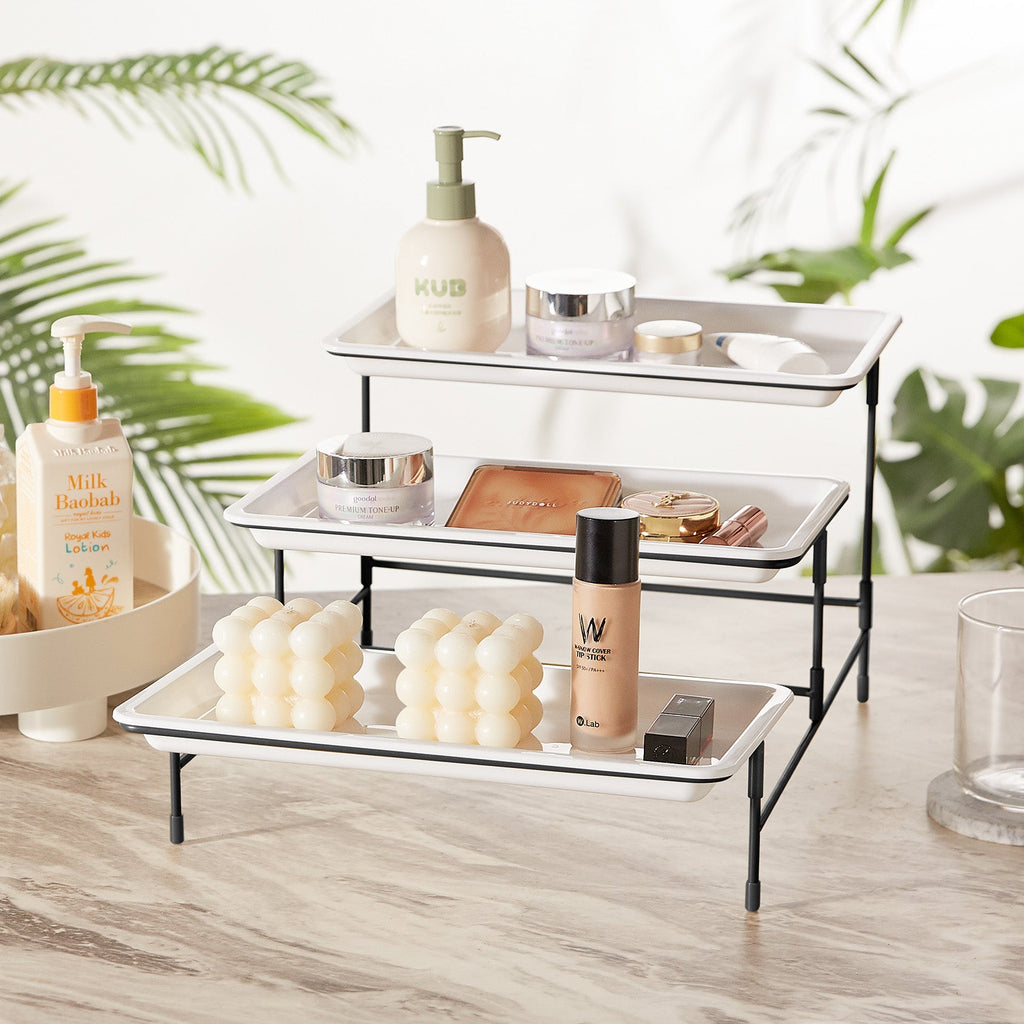 Lifewit 3 tier White Plastic Food Serving Tray