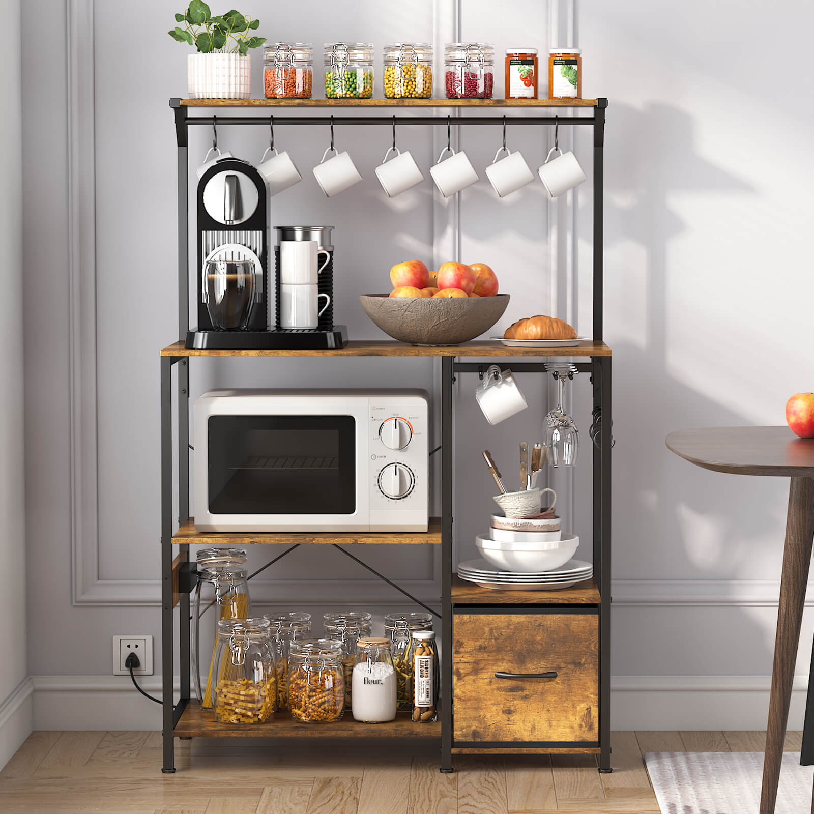 Lifewit Baker's Rack, Kitchen Microwave Stand with Storage, Coffee Bar, Storage Shelf