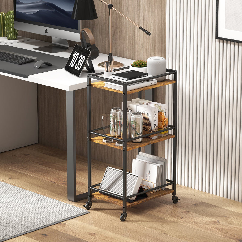 Lifewit 3 tier Small Modern Bar Cart With Wine Rack