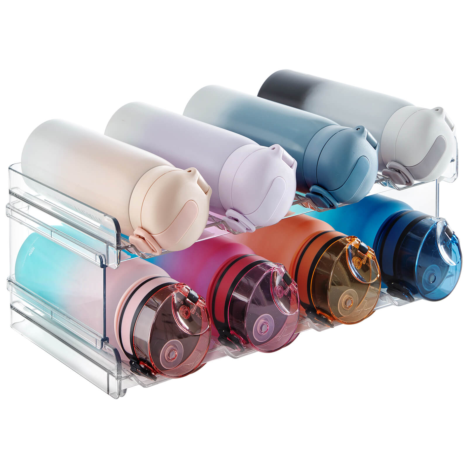 Lifewit Stackable Water Bottle Organizer, Plastic Bottle Storage Holder Rack