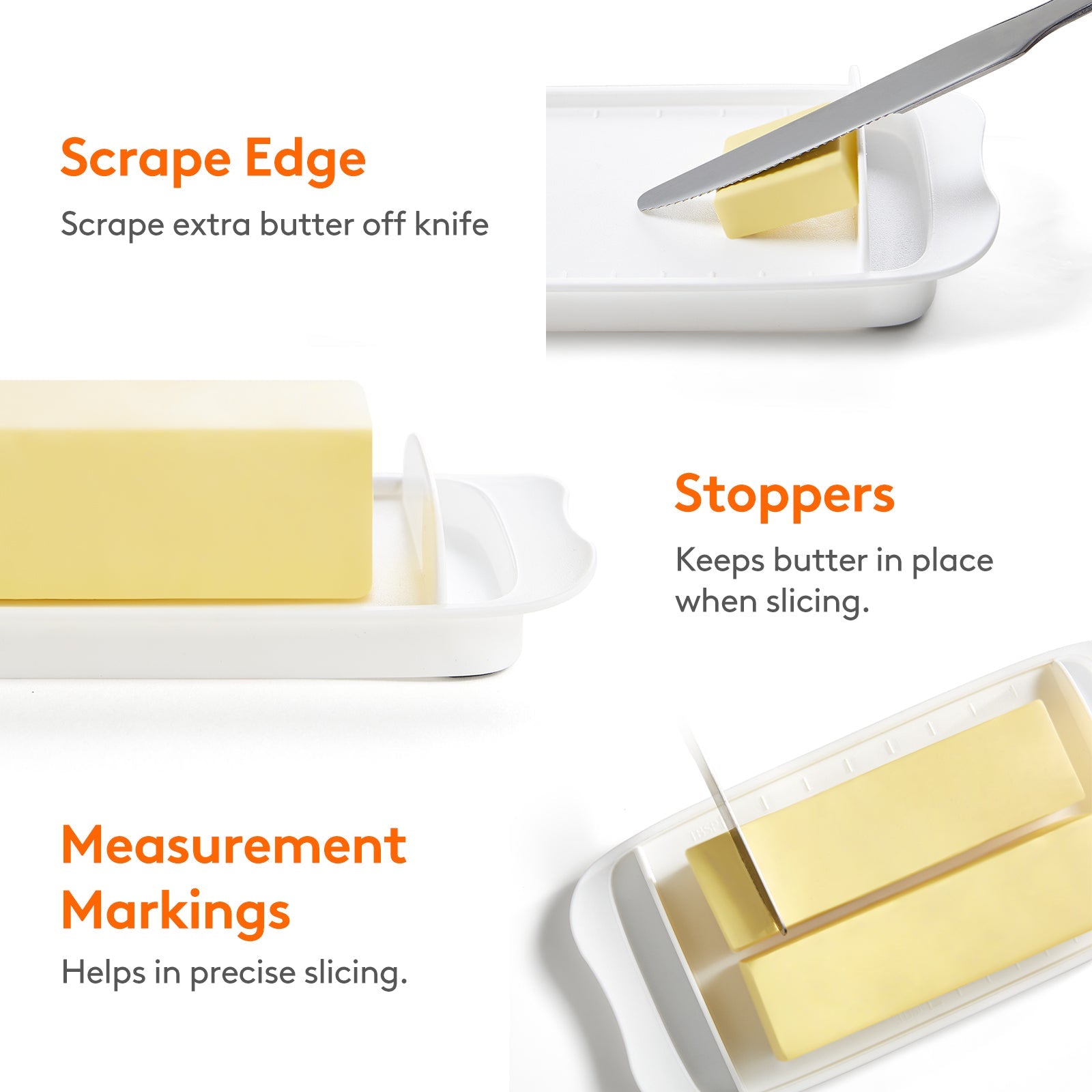 Lifewit Butter Dish With Lid, Extra Large Plastic Butter Holder Container