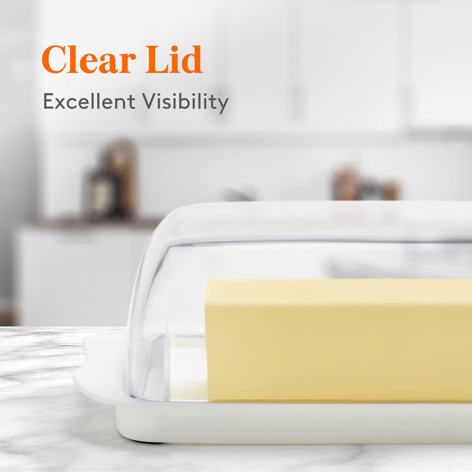 Lifewit Butter Dish With Lid, Extra Large Plastic Butter Holder Container