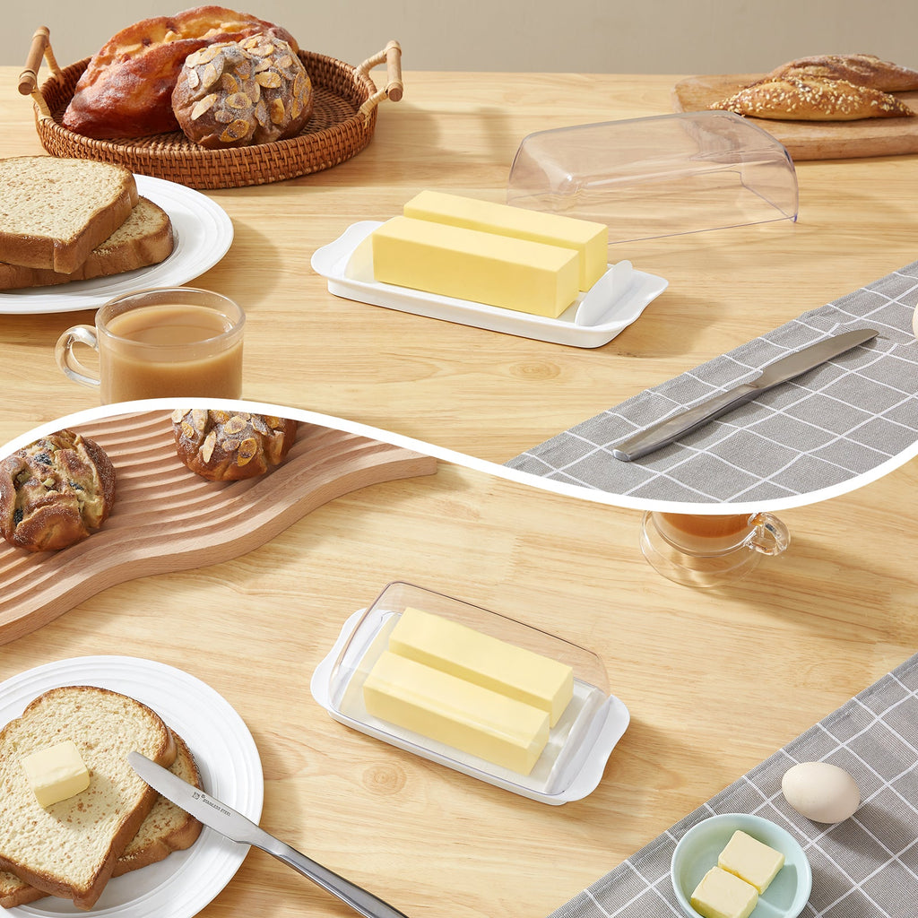 Lifewit Butter Dish With Lid, Extra Large Plastic Butter Holder Container