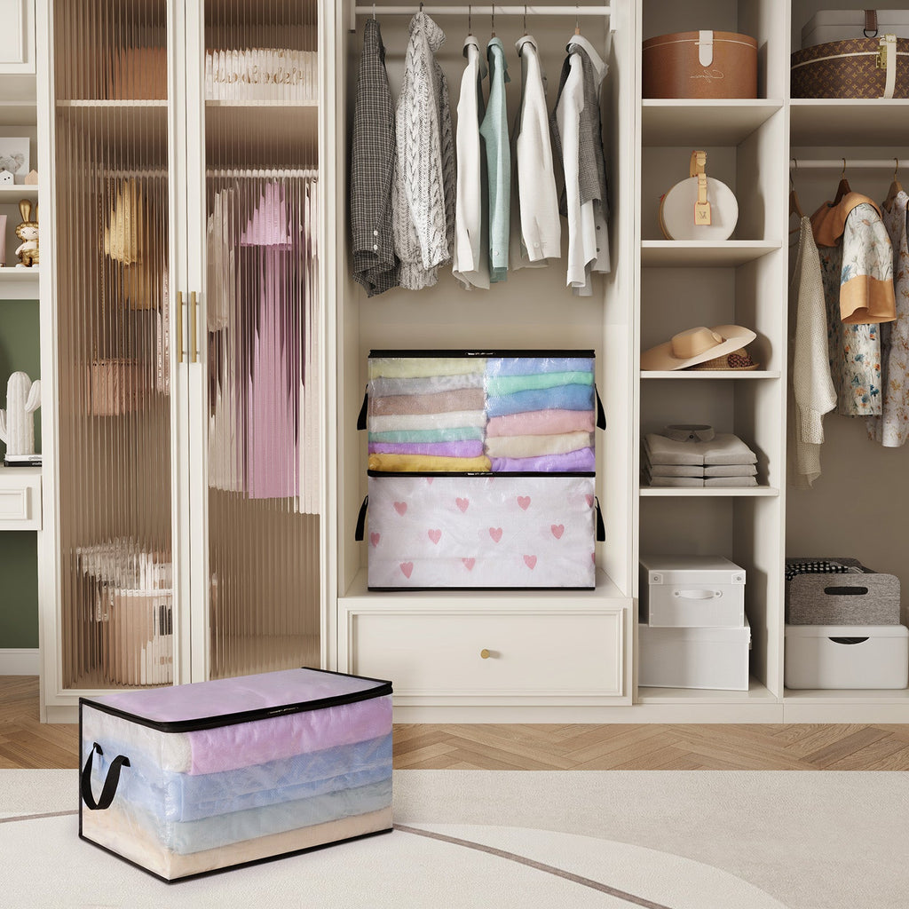 Lifewit Plastic Clothes Storage Bags, Foldable Storage Containers Closet Organizers, 6 Pack, 60L