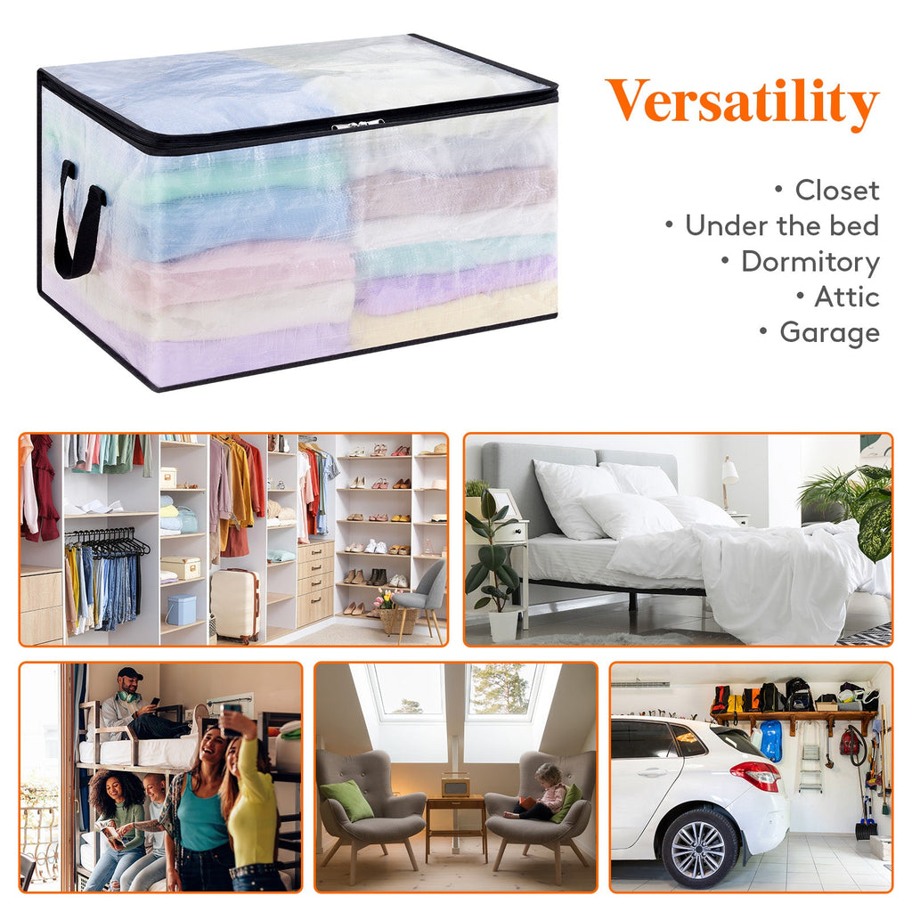 Lifewit Plastic Clothes Storage Bags, Foldable Storage Containers Closet Organizers, 6 Pack, 60L