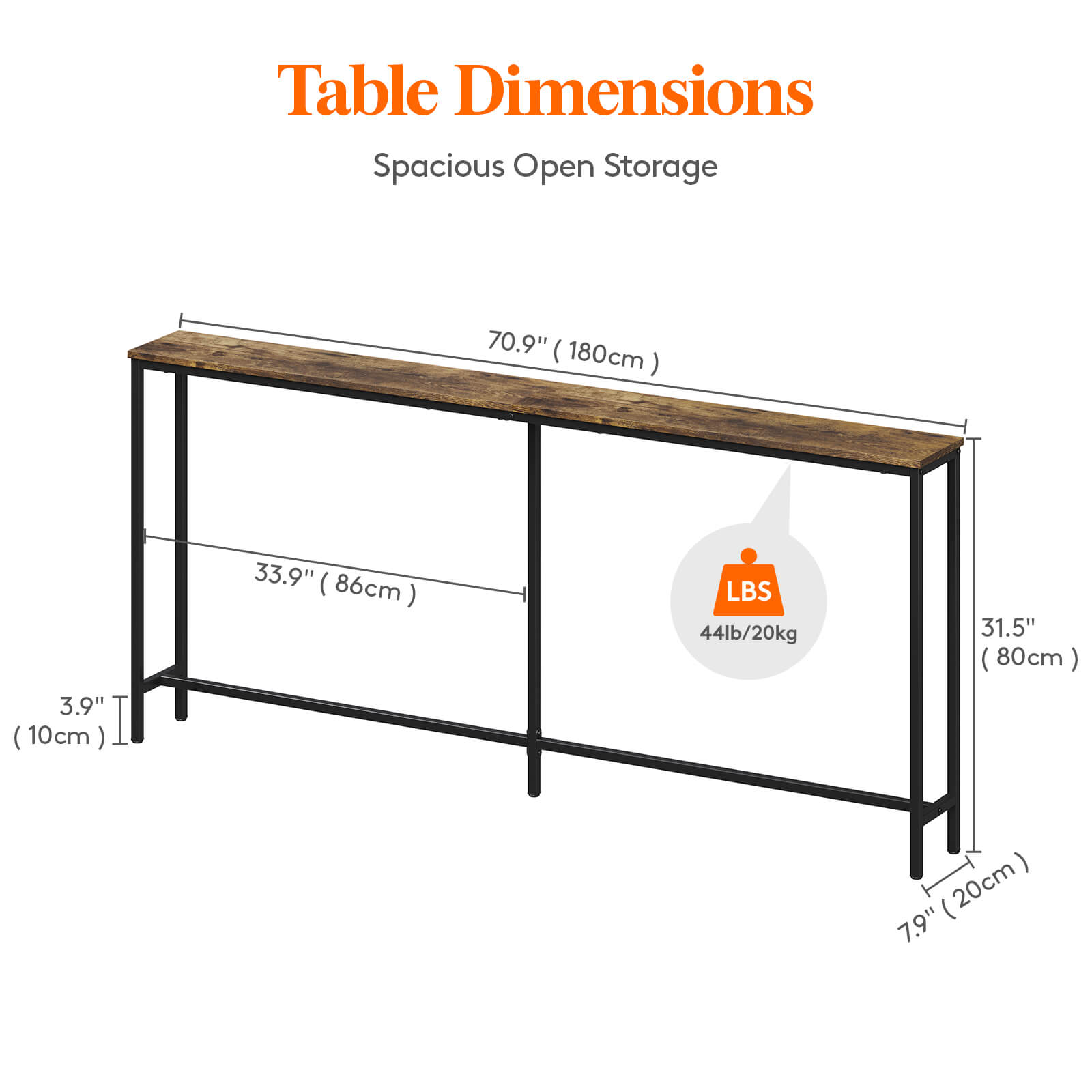 Lifewit Narrow Long Sofa Console Table for Living Room, Entryway, Hallway
