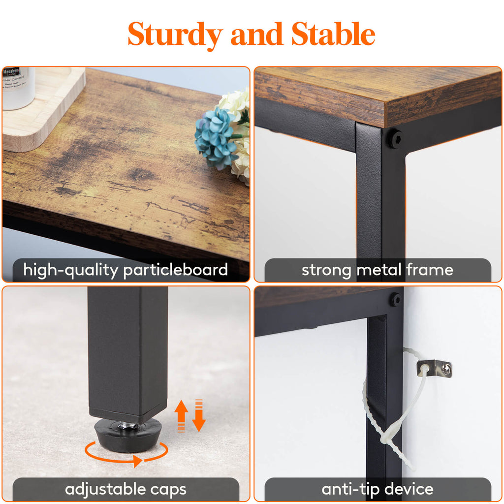 Lifewit Long Narrow Sofa Console Table with Outlets for Living Room, Entryway, Hallway