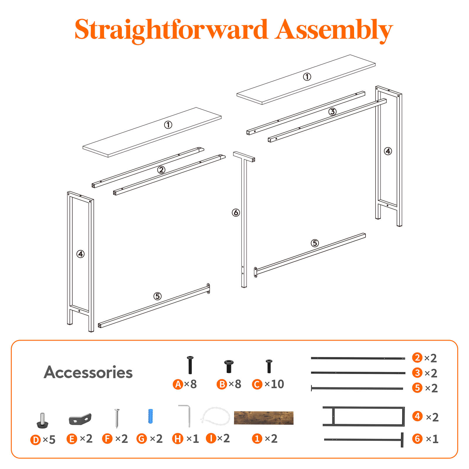 Lifewit Narrow Long Sofa Console Table for Living Room, Entryway, Hallway