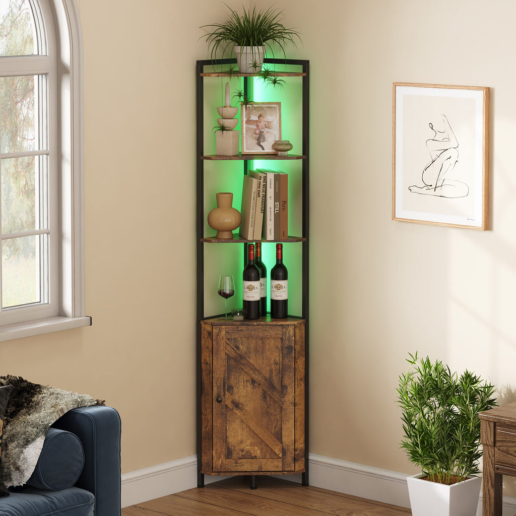 Lifewit book display stand,5 tier corner storage cabinet