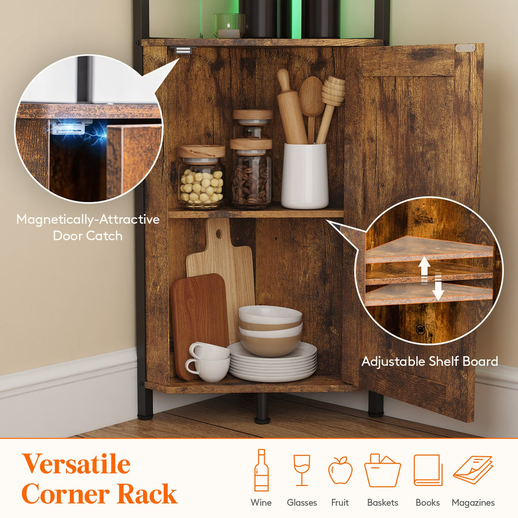 Lifewit book display stand,5 tier corner storage cabinet