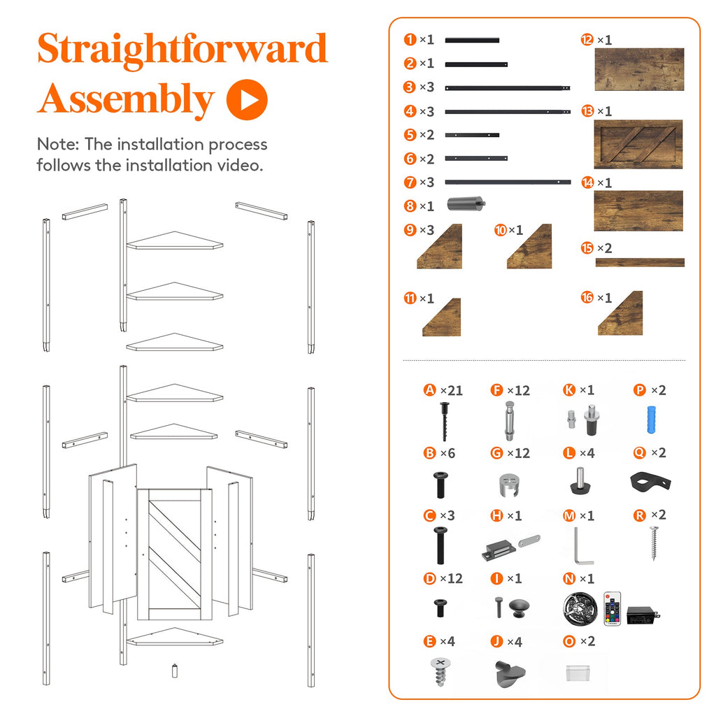 Lifewit book display stand,5 tier corner storage cabinet
