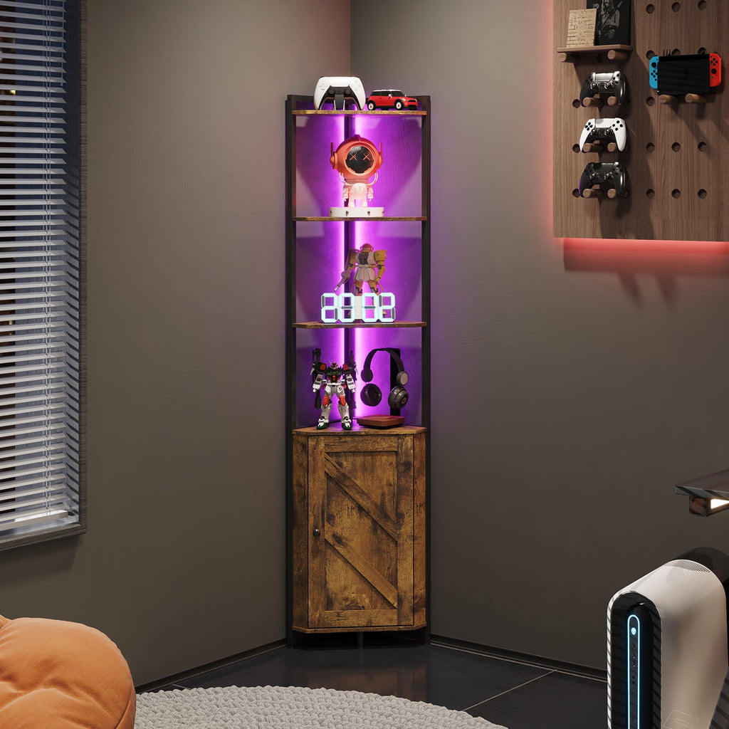 Lifewit book display stand,5 tier corner storage cabinet