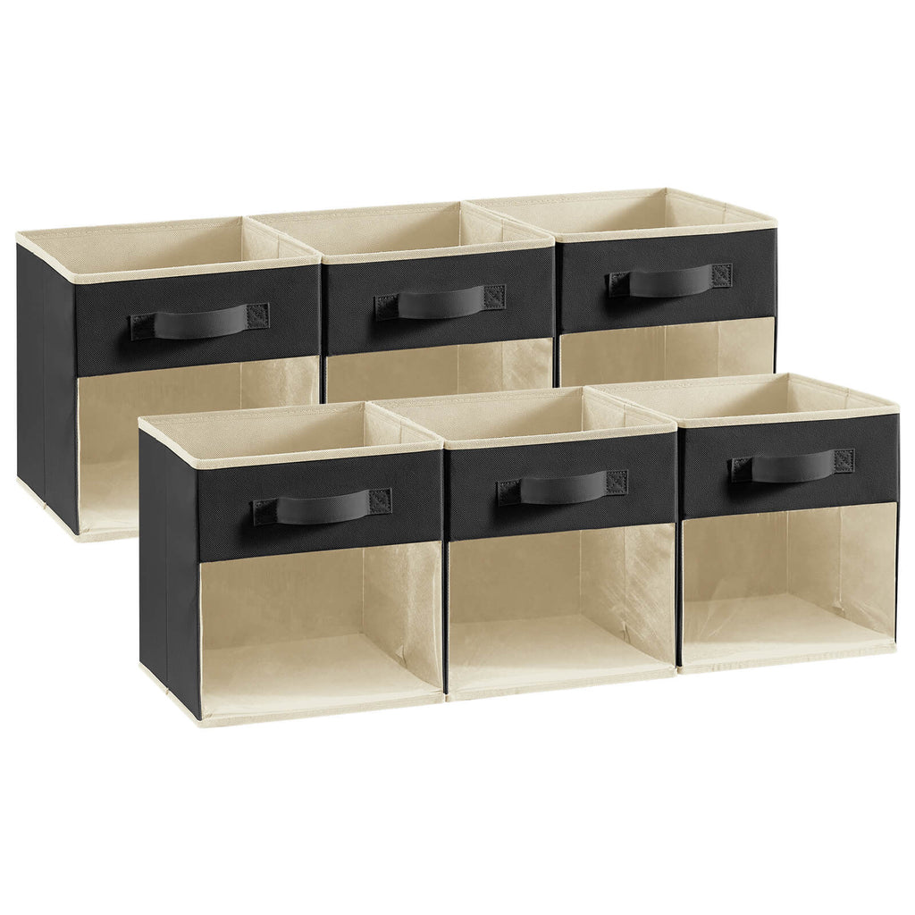 Lifewit Collapsible Cube Storage Boxes, Clothes Organiser with Clear Window, Set of 6