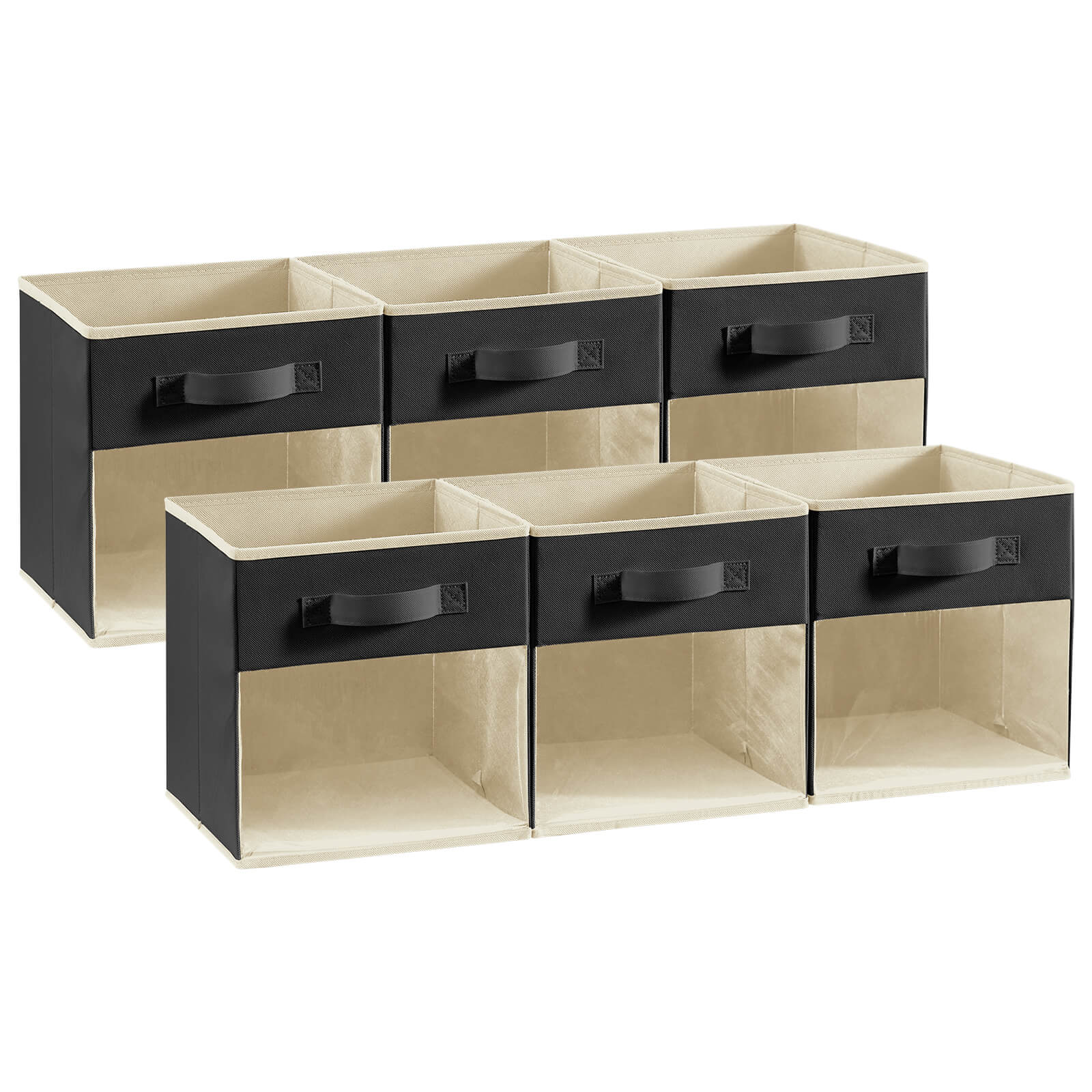 Lifewit Collapsible Cube Storage Boxes, Clothes Organiser with Clear Window, Set of 6