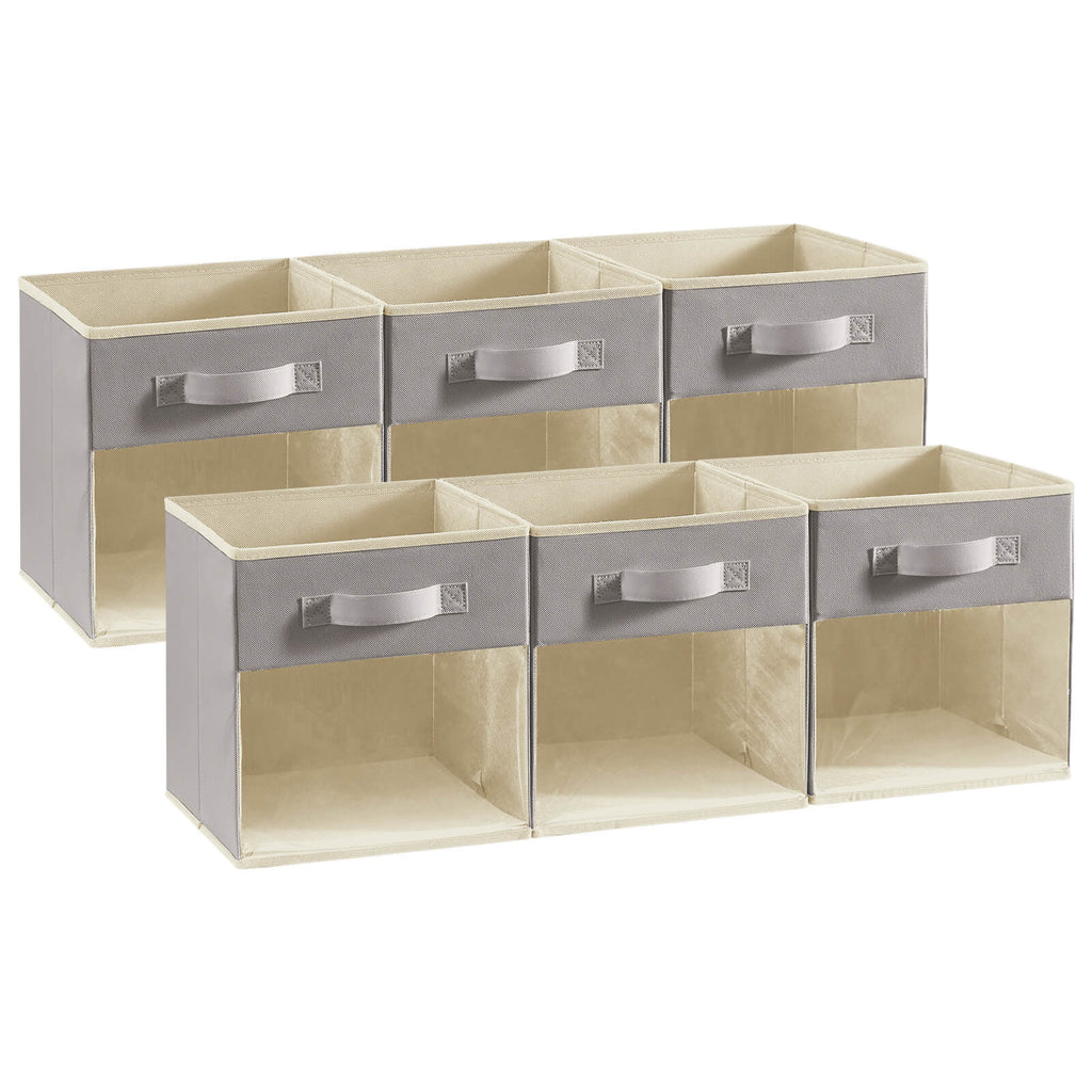 Lifewit Collapsible Cube Storage Boxes, Clothes Organiser with Clear Window, Set of 6