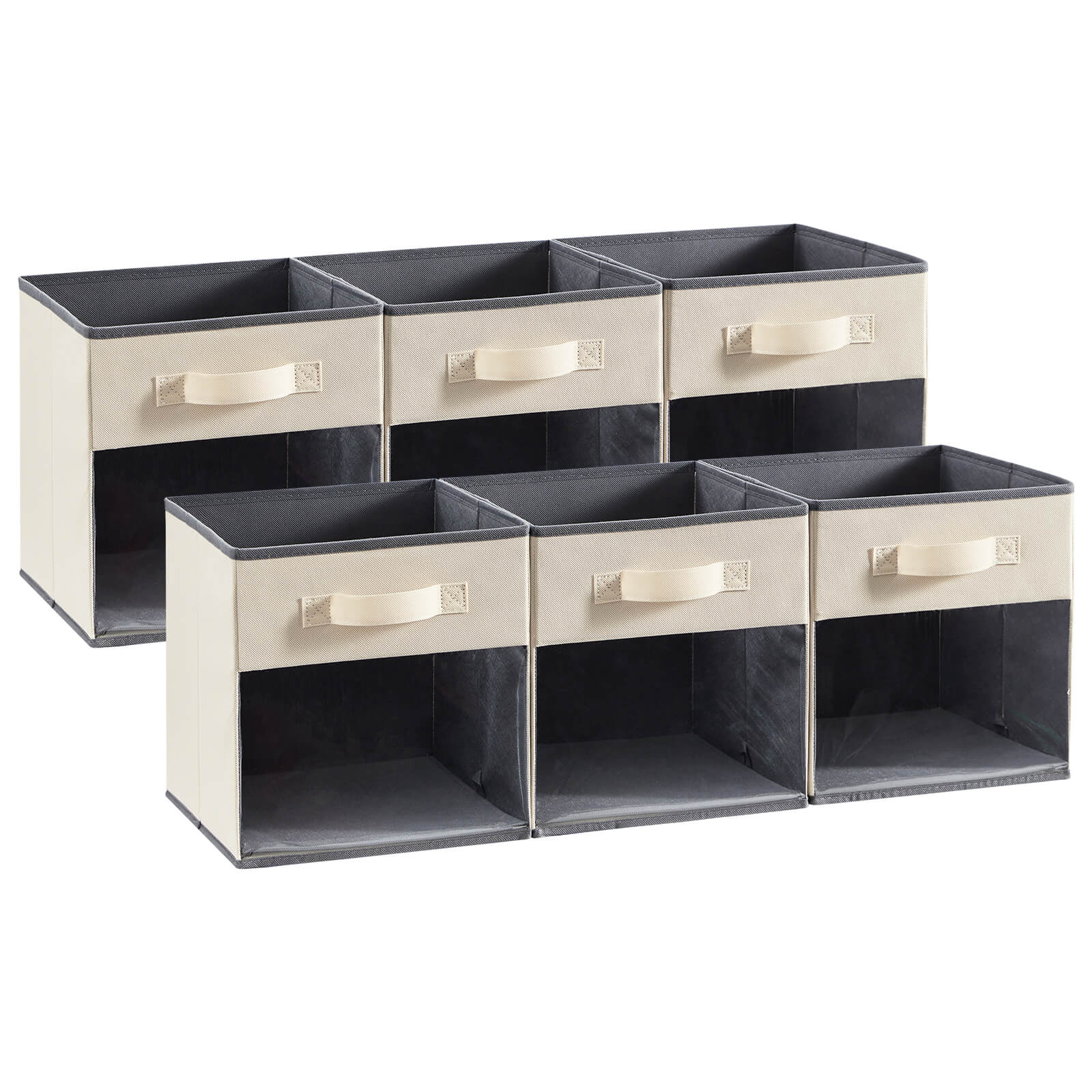 Lifewit Collapsible Cube Storage Boxes, Clothes Organiser with Clear Window, Set of 6