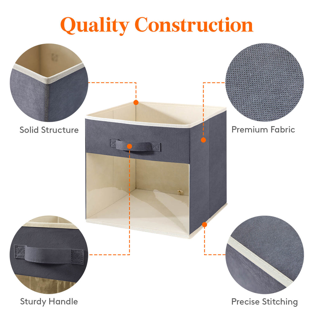 Lifewit Collapsible Cube Storage Boxes, Clothes Organiser with Clear Window, Set of 6