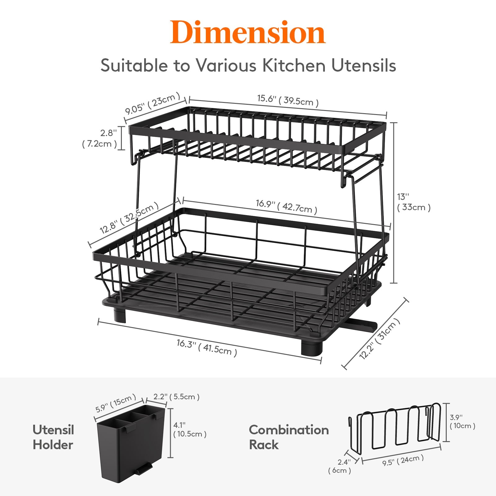 Lifewit Best Dish Drying Rack,  2 Tier Dish Drying Rack, Kitchenaid Dish Drying Rack