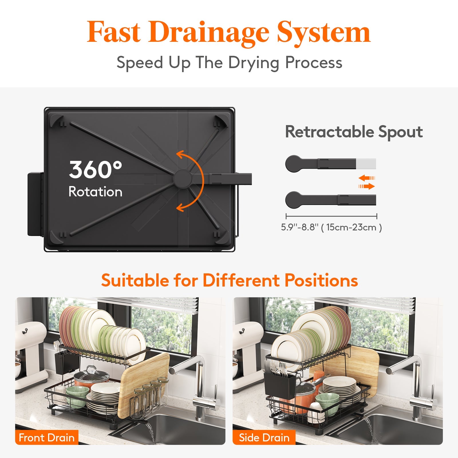 Lifewit Best Dish Drying Rack,  2 Tier Dish Drying Rack, Kitchenaid Dish Drying Rack