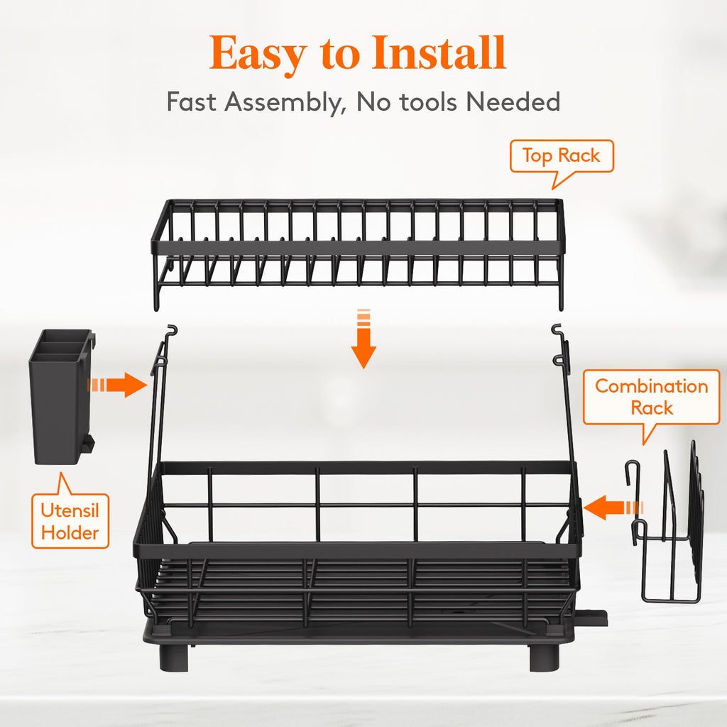 Lifewit Best Dish Drying Rack,  2 Tier Dish Drying Rack, Kitchenaid Dish Drying Rack