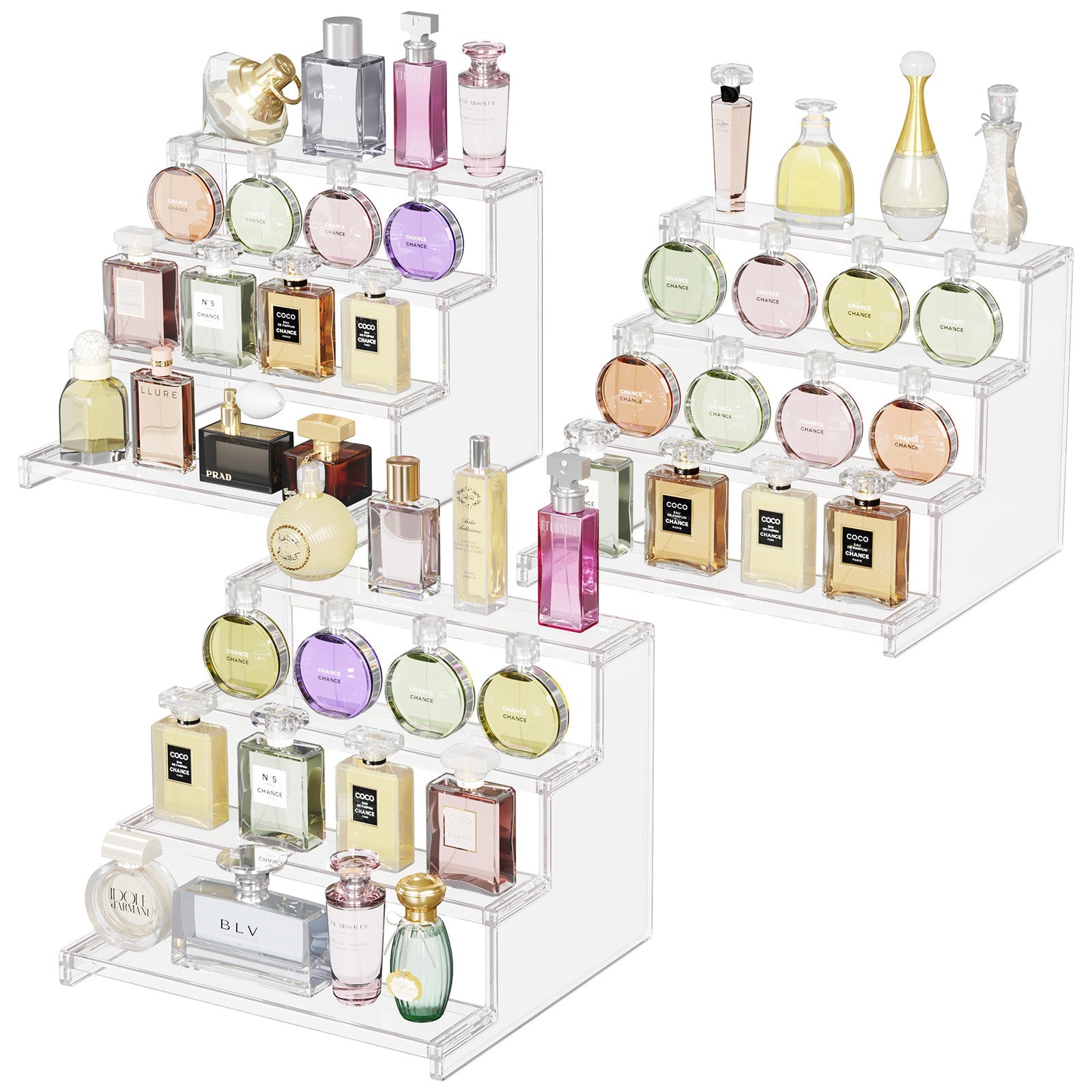 Lifewit Acrylic Display Stand, Perfume Organizer Shelf, Tiered Display Risers for Funko, Cupcake