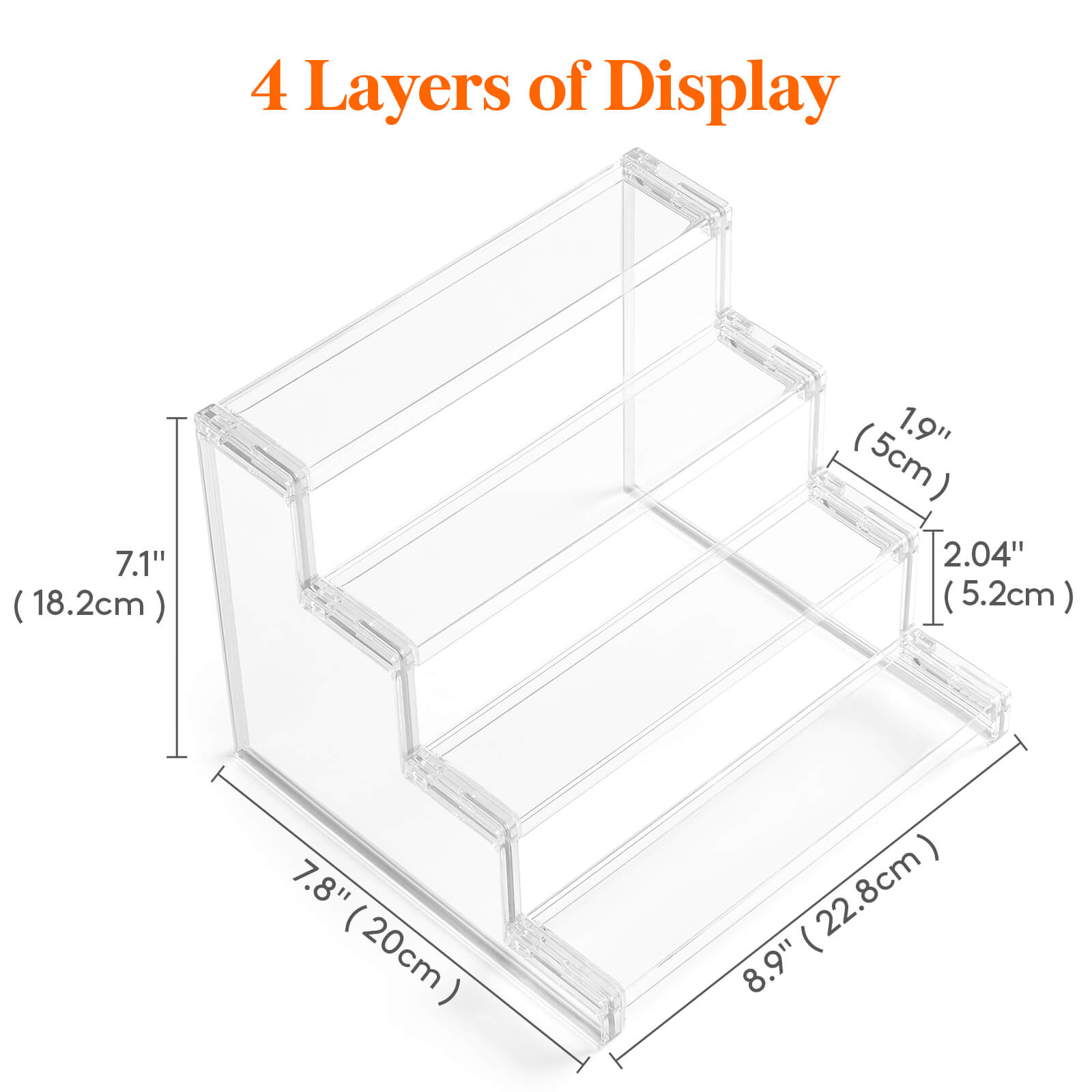 Lifewit Acrylic Display Stand, Perfume Organizer Shelf, Tiered Display Risers for Funko, Cupcake