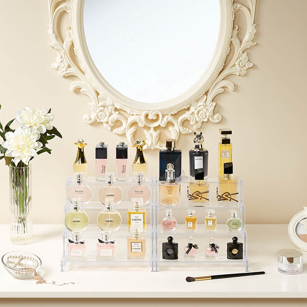 Lifewit Acrylic Display Stand, Perfume Organizer Shelf, Tiered Display Risers for Funko, Cupcake