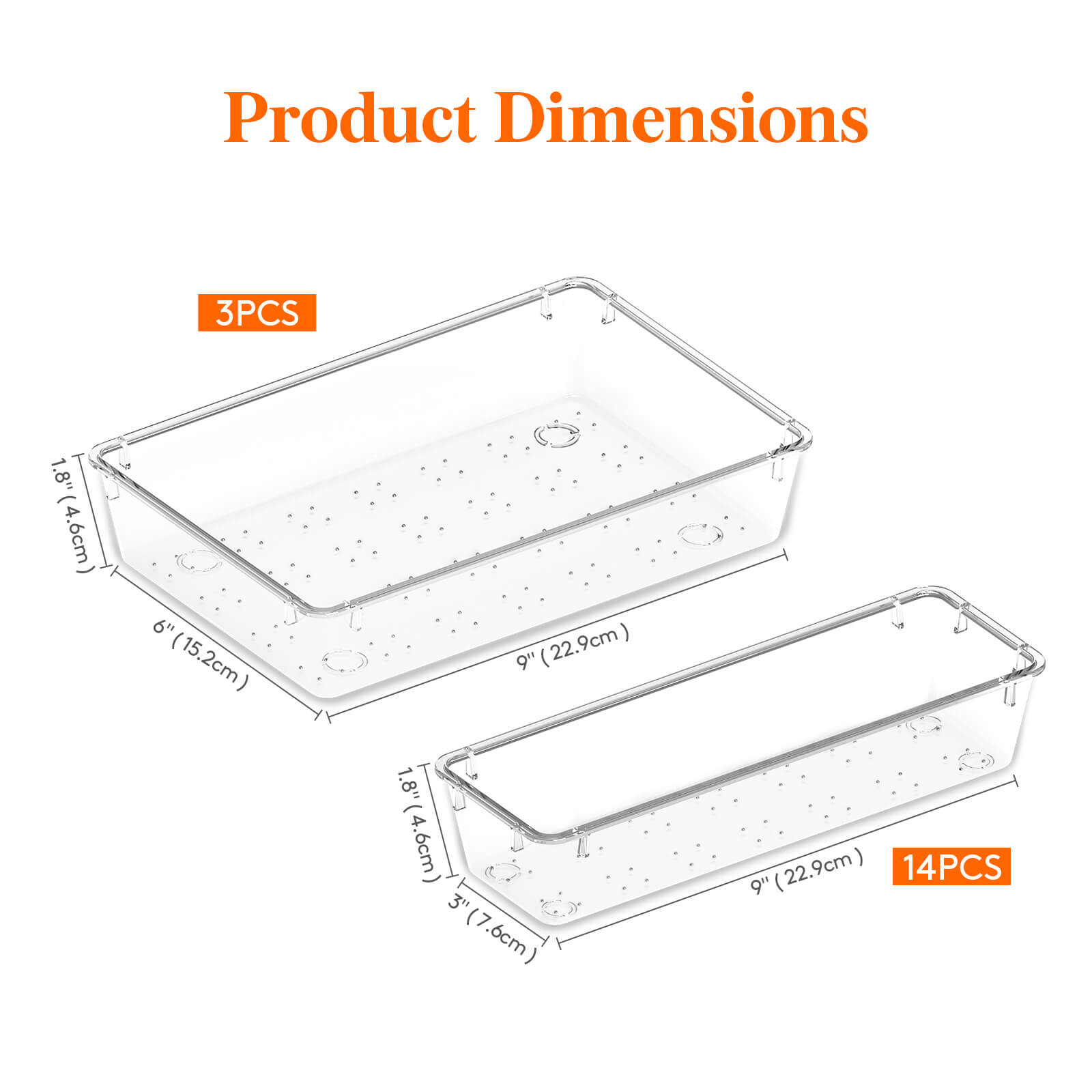 Lifewit 17 PCS Plastic Drawer Organizer for Desk, Makeup, Jewelry, Kitchen, Bathroom