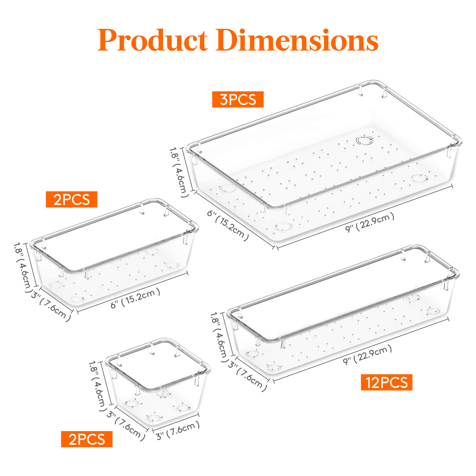 Lifewit 19 PCS Plastic Drawer Organizer for Desk, Makeup, Jewelry, Kitchen, Bathroom