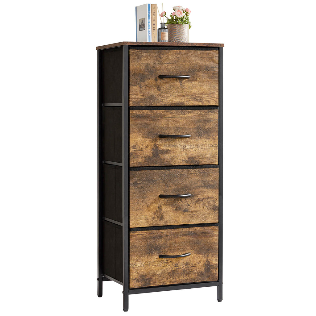 Lifewit 4 Drawer Dresser, Tall Dresser Nightstand, Chest of Drawers for Bedroom Nursery