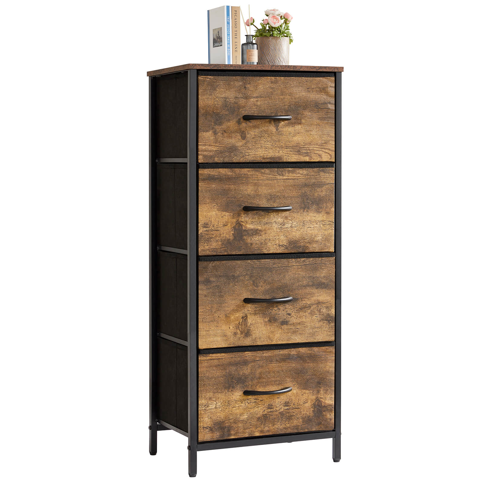 Lifewit 4 Drawer Dresser, Tall Dresser Nightstand, Chest of Drawers for Bedroom Nursery