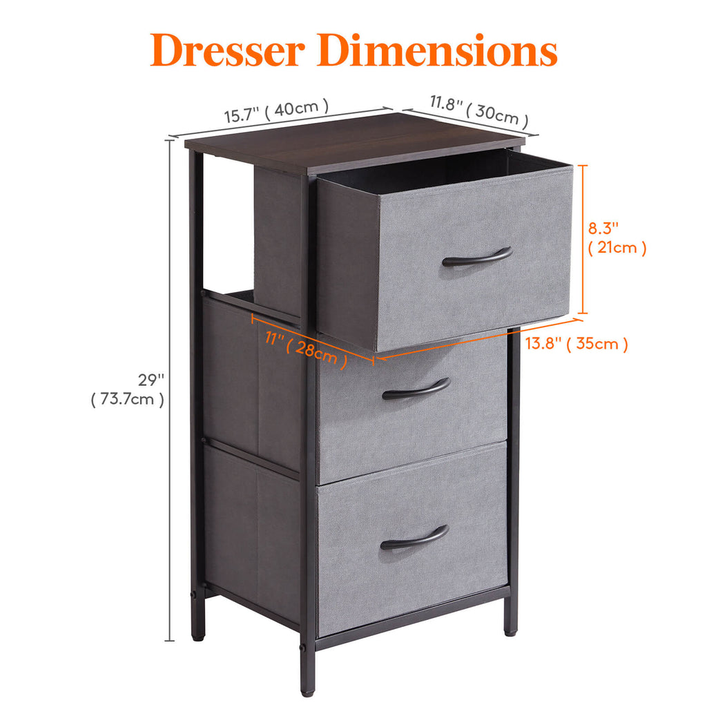 Lifewit Small Dresser, 3 Drawer Dresser Nightstand, Chest of Drawers for Bedroom Nursery