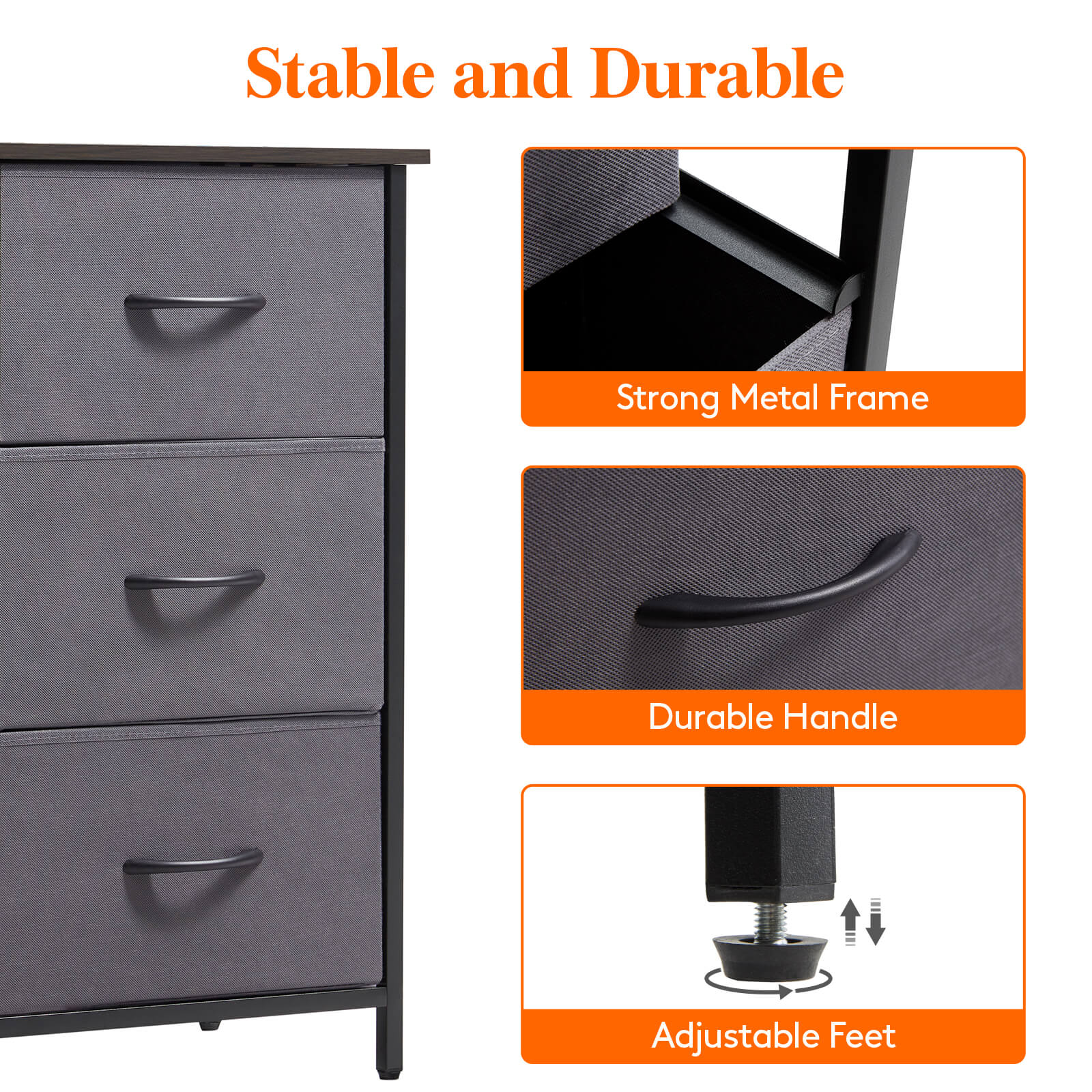 Lifewit Small Dresser, 3 Drawer Dresser Nightstand, Chest of Drawers for Bedroom Nursery