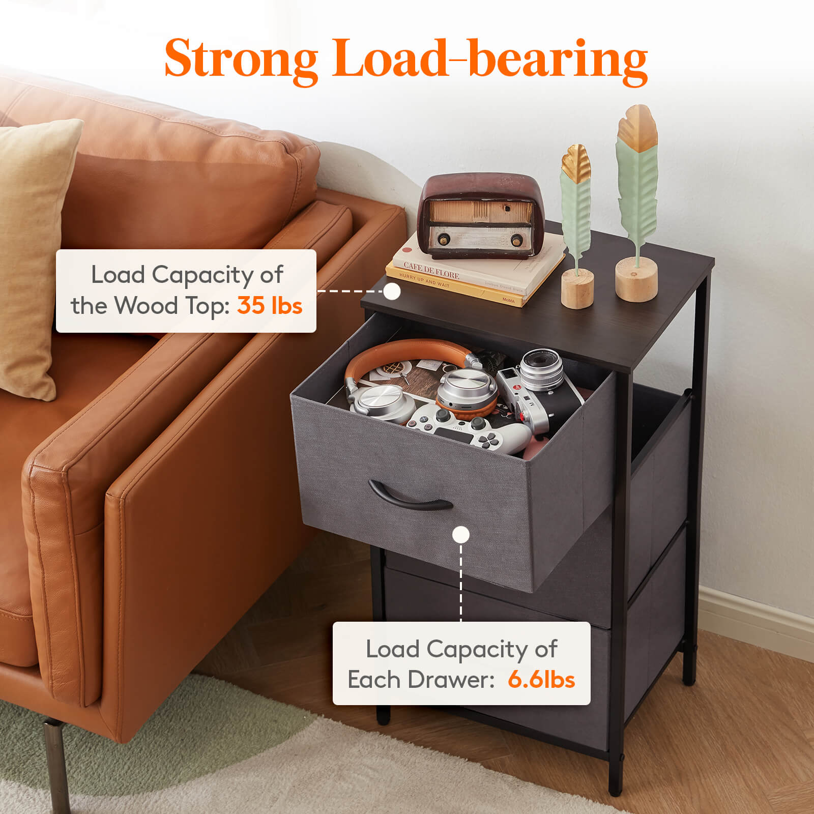 Lifewit Small Dresser, 3 Drawer Dresser Nightstand, Chest of Drawers for Bedroom Nursery