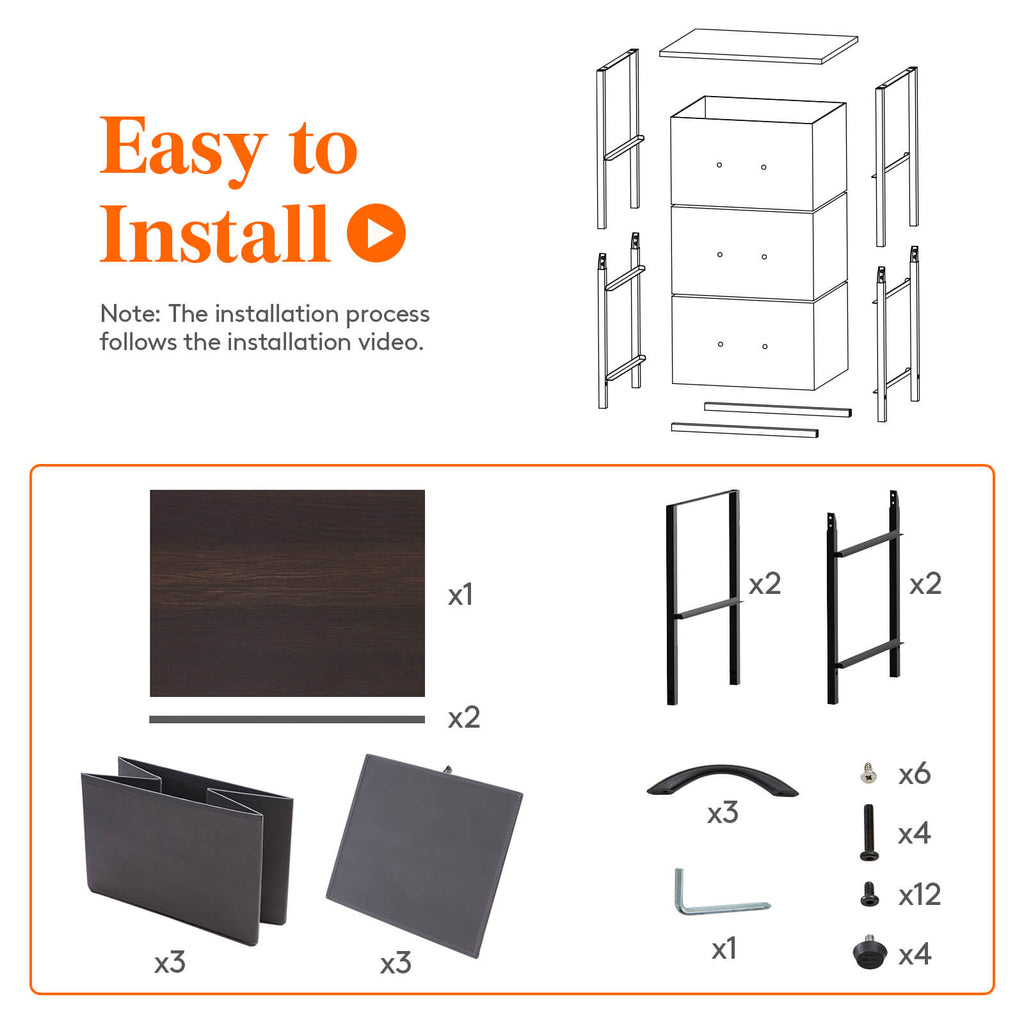 Lifewit Small Dresser, 3 Drawer Dresser Nightstand, Chest of Drawers for Bedroom Nursery