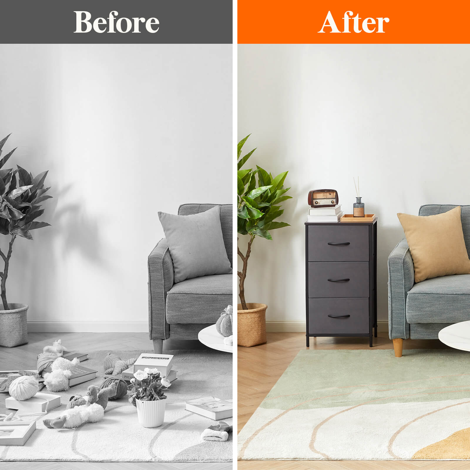 Lifewit Small Dresser, 3 Drawer Dresser Nightstand, Chest of Drawers for Bedroom Nursery