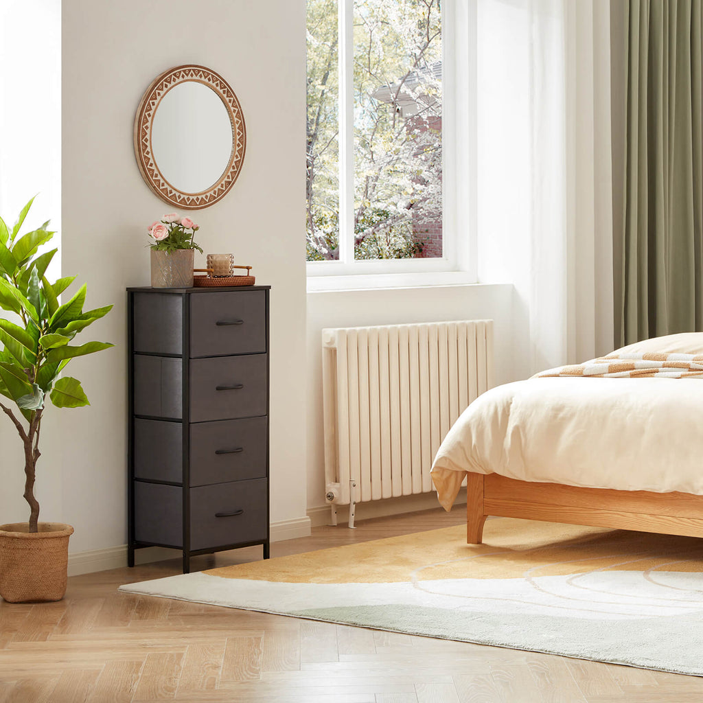 Lifewit 4 Drawer Dresser, Tall Dresser Nightstand, Chest of Drawers for Bedroom Nursery