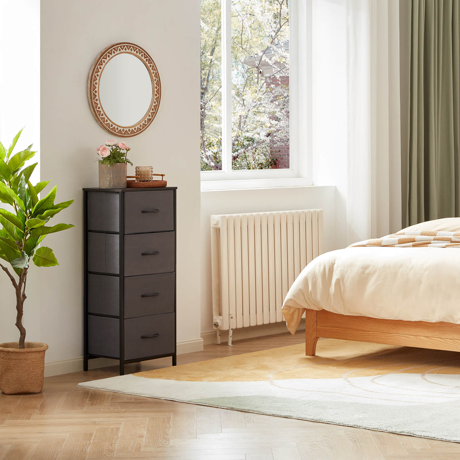 Lifewit 4 Drawer Dresser, Tall Dresser Nightstand, Chest of Drawers for Bedroom Nursery