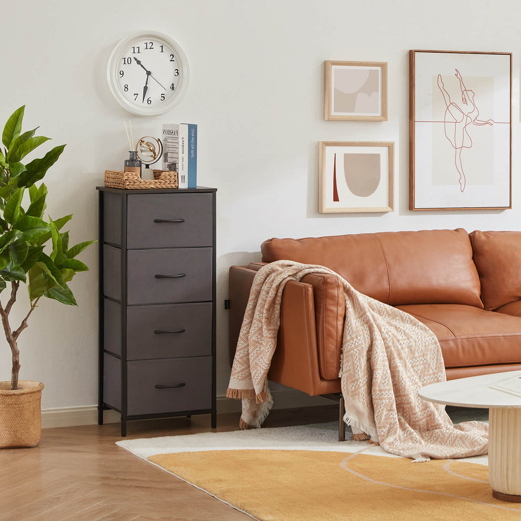 Lifewit 4 Drawer Dresser, Tall Dresser Nightstand, Chest of Drawers for Bedroom Nursery