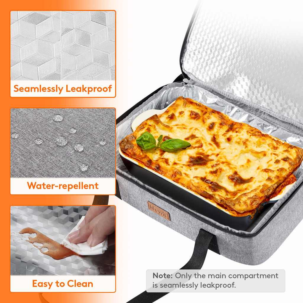 Lifewit insulated double casserole carrier thermal lunch tote