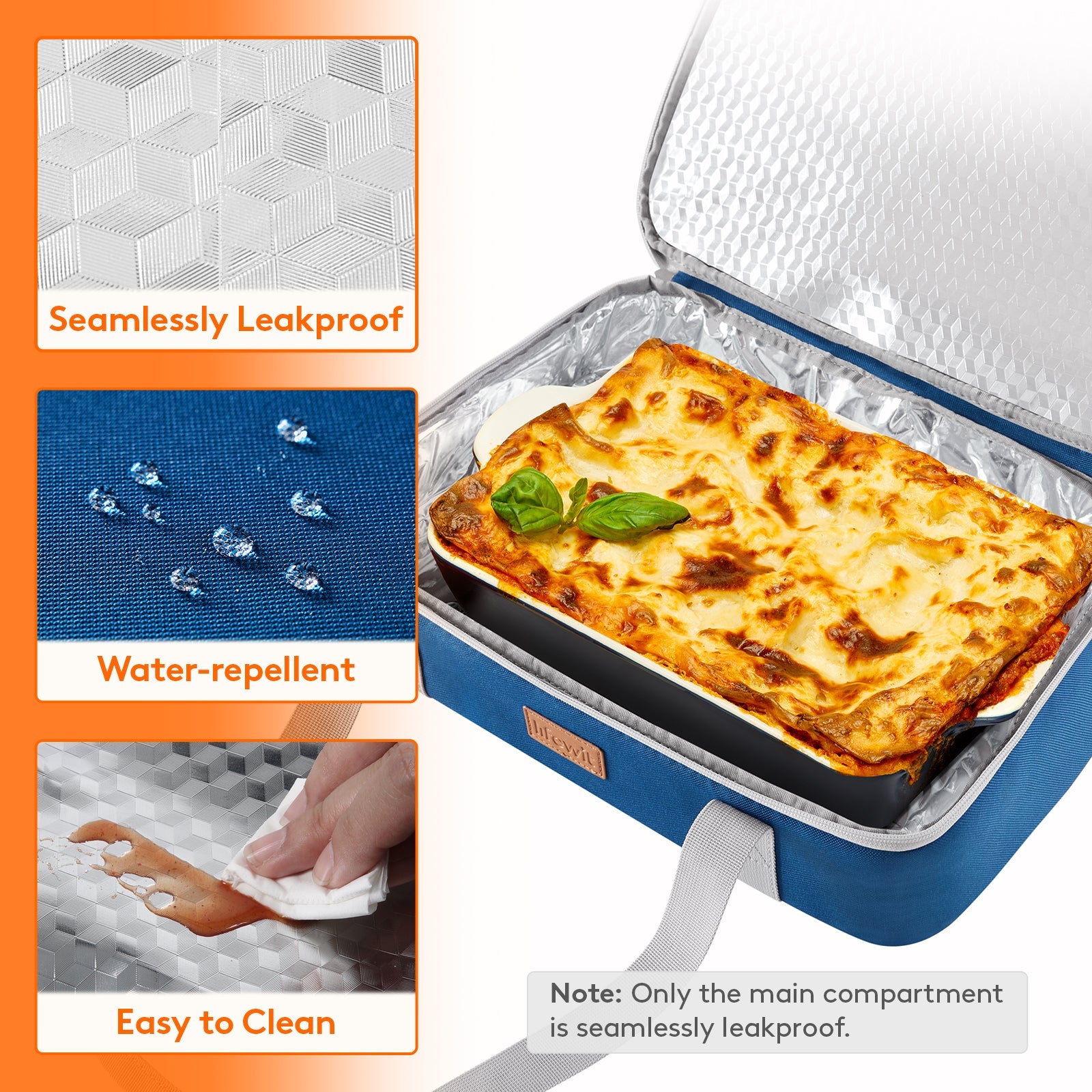 Lifewit insulated double casserole carrier thermal lunch tote