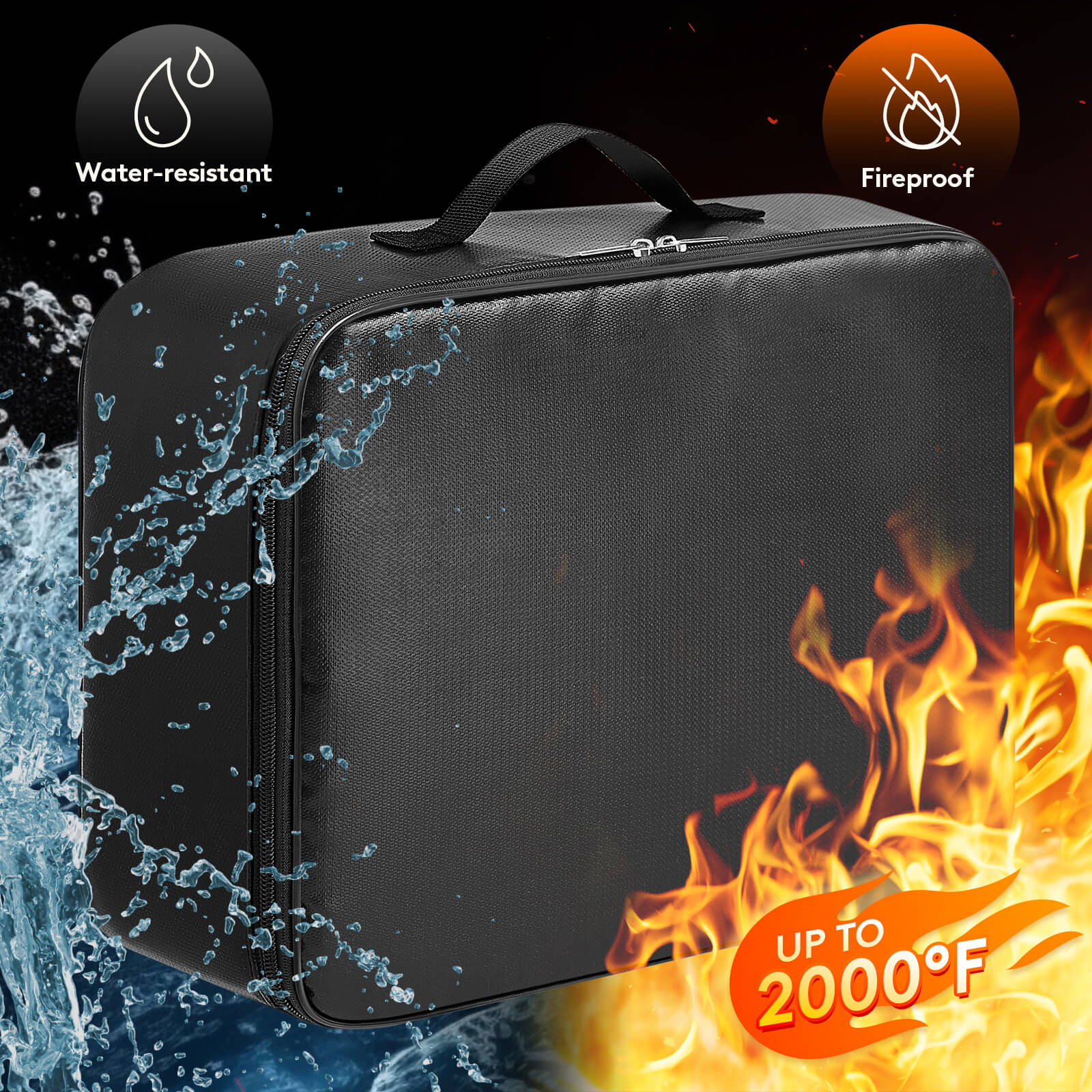 Lifewit Fireproof Photo Storage Organizer Box with 18 Inner 4''x6'' Clear Photo Keeper Boxes