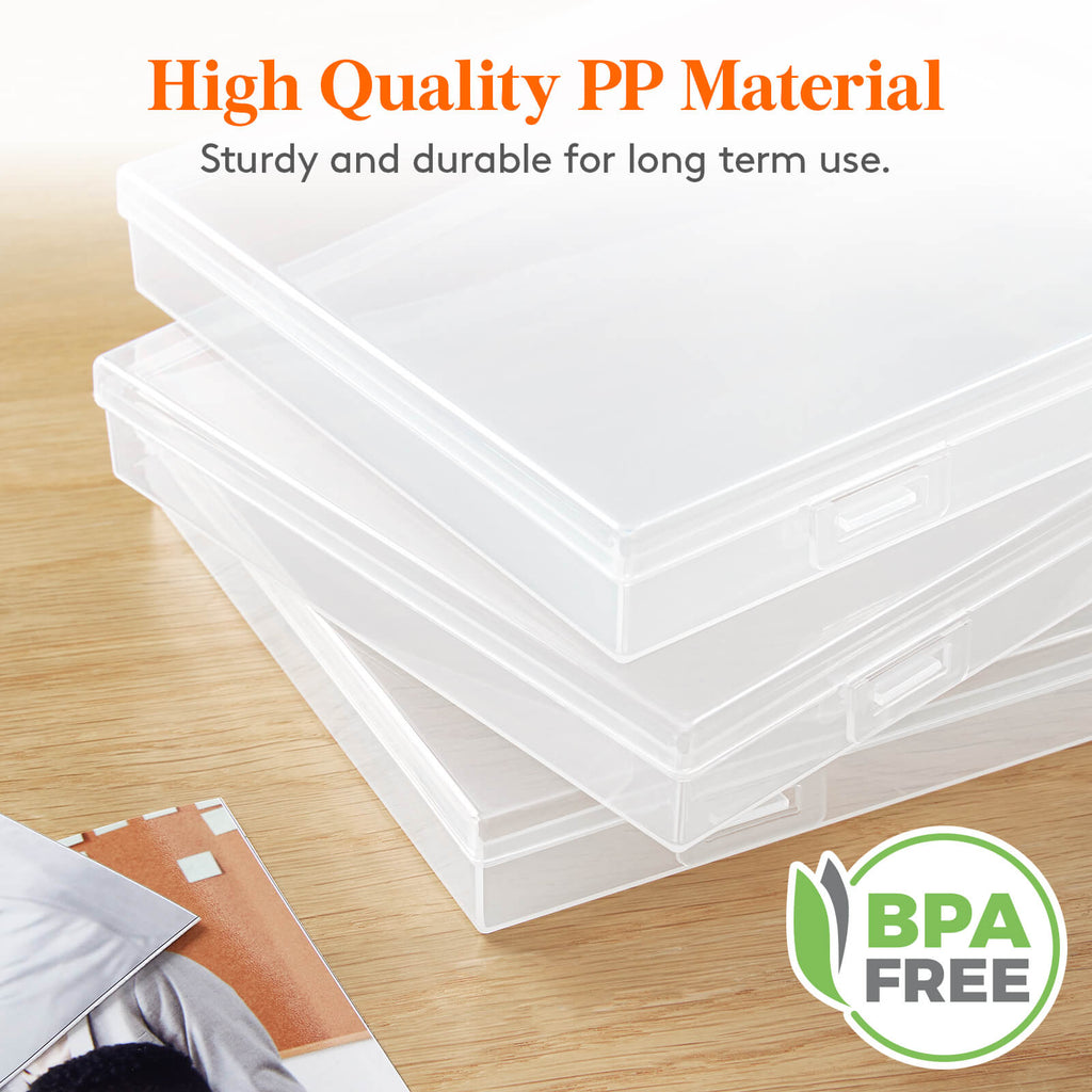 Lifewit Fireproof Photo Storage Organizer Box with 18 Inner 4''x6'' Clear Photo Keeper Boxes