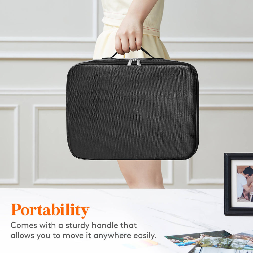 Lifewit Fireproof Photo Storage Organizer Box with 18 Inner 4''x6'' Clear Photo Keeper Boxes