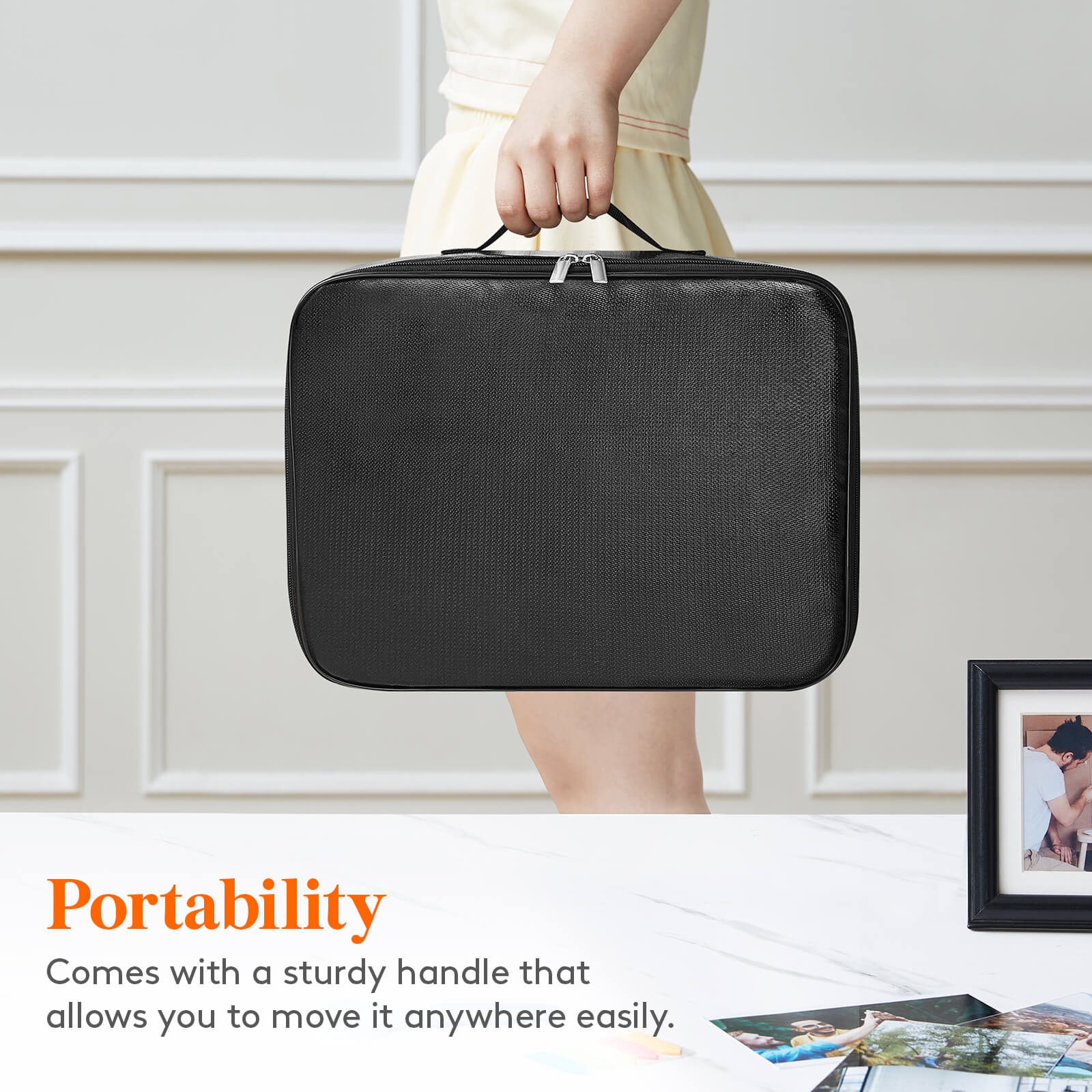 Lifewit Fireproof Photo Storage Organizer Box with 18 Inner 4''x6'' Clear Photo Keeper Boxes